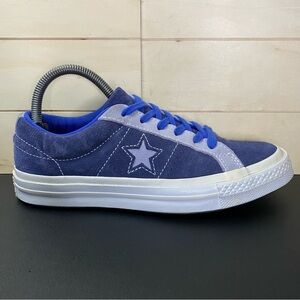 Converse One Star Carnival Eclipse Low Kid's Youth Size 4 Shoes Blue Suede Grey